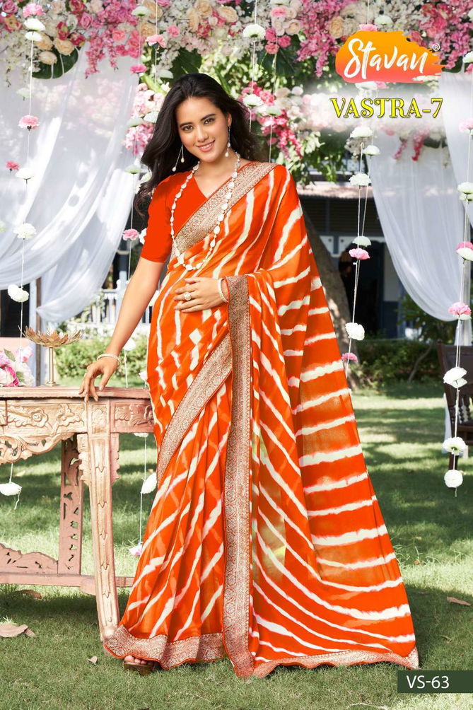 Vastra 7 By Stavan Printed Daily Wear Sarees Catalog
